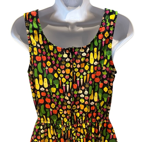 Retrolicious | Fruits and Veggies Vintage Inspired Fit & Flare Dress | Large - Picture 8 of 14
